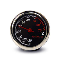 JINGQUE Jam Digital Mobil Mini, Jam Otomatis LCD, Termometer Higrometer, Ornamen Dekorasi Otomotif