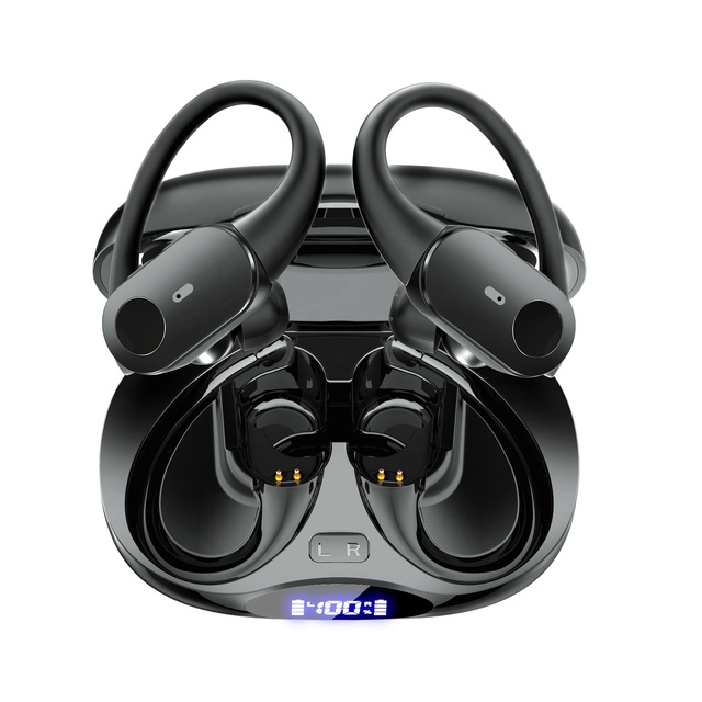 Bluetooth 5.3 TWS Earbuds 10hrs Playtime with 650mAh Charging Case IPX7 Waterproof Noise Reduction Earhook Earphone for Sport