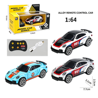 Voiture RC de drift en alliage 1:64 avec lumières LED, vitesse réglable, mini voiture télécommandée en métal pour enfants, jeu de bureau, vente en gros