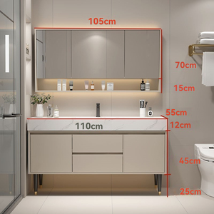 ตู้ไม้อัด PVC ติดผนังโต๊ะเครื่องแป้งในห้องน้ำแบบดั้งเดิมที่กำหนดเองผนังพีวีซีโต๊ะเครื่องแป้งห้องน้ำ - Product Image 5