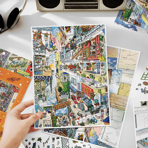 4 autocollants par paquet, série My Little House, Vol. 20 autocollants <span class=keywords><strong>de</strong></span> paysages, puzzle créatif, jouets anti-stress pour collage <span class=keywords><strong>de</strong></span> journal - Product Image 3