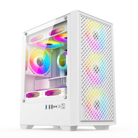 Gabinete de PC para Juegos WANMISLE 2026 Popular de Media Torre MicroATX, Aleación de Aluminio, con Ventana Lateral, Blanco/Negro, Compatible con ITX