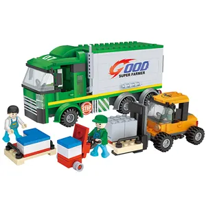 COGO 360 PCS Laden Auto truck Gabelstapler DIY pädagogische Ziegel Baustein Spielzeug kompatibel mit führenden Marken
