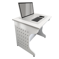 Équipement de classe pour étudiants universitaires Bureau caché Table de moniteur LCD pour ordinateur rabattable motorisé pour salle d'ordinateurs scolaires