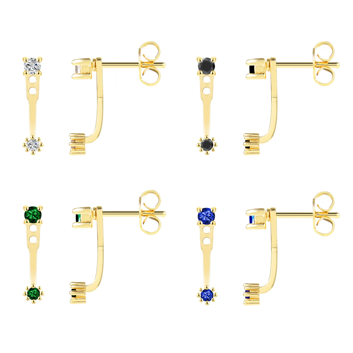 Stainless Steel Gold Plating Birthstone Sterilized Disposable Ear Piercing Gems Surgical Earring Studs Piercing Body Jewelry