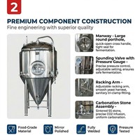 Fermenteur conique en acier inoxydable de 50l, 100l, 200l, 500l