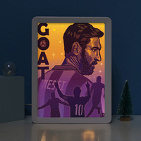 Super Star Portrait Diy Papercraft Boîte à Lumière En Plastique Encadré Led Bandes Éclairé Ombre Boîte Cadre Mur Art Peinture