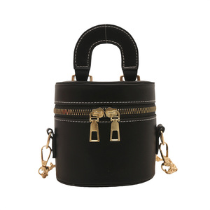 2025 Double Zipper <strong>Mini</strong> Chain Fashion Personalized Trendy Handheld Single Shoulder Cross Shoulder Cylindrical Women's <strong>Bag</strong> - Product Image 2