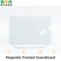 Tableau mémo magnétique en verre dépoli 20x30cm, tableau blanc réutilisable et effaçable avec support pour l'organisation du bureau à domicile, en verre trempé