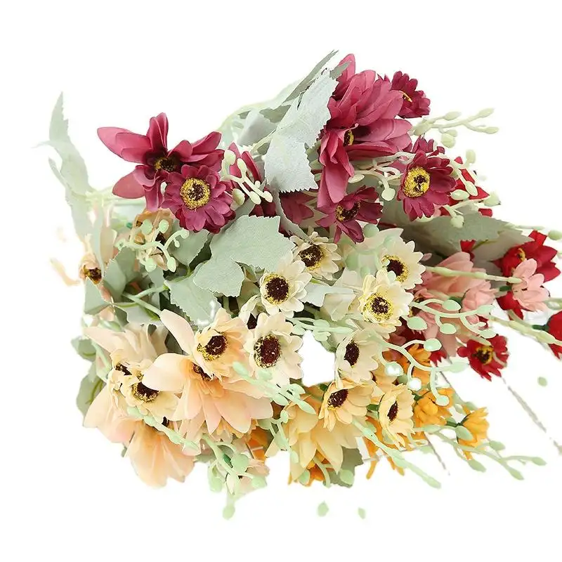 Usine Offre Spéciale romantique fleur artificielle 3 têtes mexique dahlia en plastique avec 7 couleurs différentes pour la décoration de la vie quotidienne