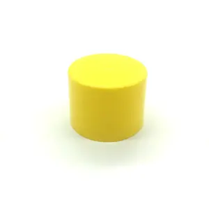 60MM Usine en gros taille personnalisée jaune surface lisse bouchons en plastique pour aérosols