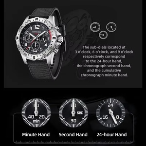 NORTH EDGE 2024 MACH 2 Men's <b>Watches</b> Solar Power 316 Stainless Steel Case Quartz <b>Watch</b> for Men Pilot Waterproof 50M Stopwatch - Product Image 6
