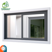Ventana Corredera Moderna de Aluminio y Vidrio para Baño, Impermeable, Apertura Horizontal, Ventanas de Aluminio Duraderas con Acero Inoxidable