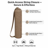 Tas Yoga Suede Model Ransel Multi-Kantong dengan Tali Serut, Tahan Lama, Kasual, untuk Penyimpanan Peralatan Olahraga Luar Ruangan, untuk Wanita & Pria, Grosir