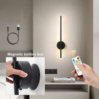 Lampes murales sans fil rechargeables par USB, lumière murale à intensité variable, lampe LED à intensité variable avec télécommande, CE pour la chambre à coucher