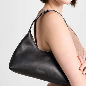 Custom Black <b>Leather</b> Mini Hobo Bags Waterproof Fashion <b>Handbags</b> Zip Closure Cute Travel Underarm Bag for Women Summer <b>Lady</b> - Product Image 5