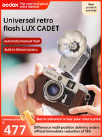 Godox Lux Cadet Retro Flash Lampu Kilat Kamera Retro Bentuk Kipas Dual-Mode untuk Kamera Canon Nikon Sony Fujifilm