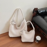 Tas Tote Wanita Model Anyaman Bintang Caihong Baru 2026, Serbaguna, Terbuka, Bahan PU Katun, Bisa Dipakai di Semua Musim, Model 8652 CN/GUA