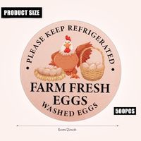 Autocollant personnalisé avec logo, étiquette ronde pour carton d'œufs frais de la ferme, étiquette adhésive imperméable pour emballage, étiquette pour pot à épices, autocollant en vinyle fait main
