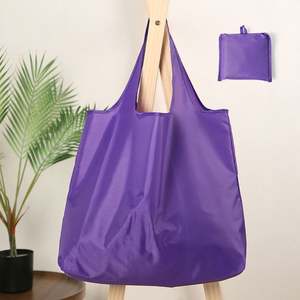 Custom Polyester Foldable <b>Reusable</b> <b>Shopping</b> <b>Bag</b> Folding <b>Bag</b> Waterproof Logo <b>Reusable</b> Fold up Tote <b>Bag</b> - Product Image 1