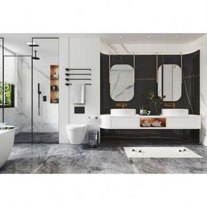 Mueble de Baño Flotante de Mármol Personalizado para Hotel, Muebles de Baño Modernos de Lujo, Mueble de Baño Flotante de Pared - Product Image 5