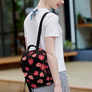 Full Print Customized Hawaiian Anthurium Design High-quality <strong>Petite</strong> Lightweight Women's Small <strong>Backpacks</strong> - Product Image 6