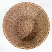Panier de rangement rond en rotin tressé à la main, panier à linge rustique en osier et corbeille décorative pour le salon