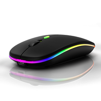 Produsen Mouse Gaming optikal RGB tanpa kabel ramping portabel 2.4G Mode ganda USB/BT Mouse nirkabel lampu latar dapat diisi ulang