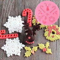 Moule en Silicone pour Fondant, nouvel anneau de feuilles de pin de noël 2022, moule époxy pour gâteau décoratif, outil de cuisson, moule à chocolat