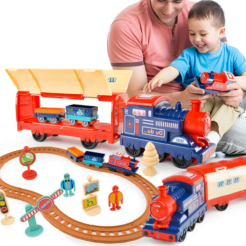 Новое поступление, игрушечный Электрический поезд, железная дорога, сборный инерционный накопитель, Электрический поезд для хранения, трек «сделай сам», обучающая игрушка