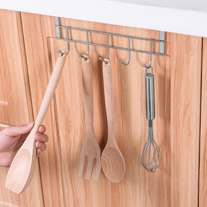 Stainless Steel Cabinet Door Hook 5-Link No Drill Kitchen Storage Organizer Hanging Rack For Utensils Tools - Product Image 3
