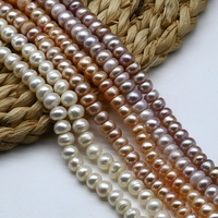 8mm-9mm Blanc Rose Violet Perle Couleur Abacus Forme Gros Perles D'eau Douce