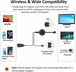 อะแดปเตอร์แสดงผลหน้าจอไร้สาย Anycast Wifi คุณภาพสูง - Product Image 3