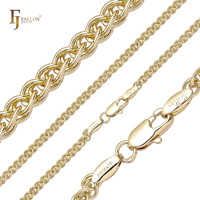 Cadena de Eslabones Dobles Nonna de FJ Fallon Fashion Jewelry, Chapada en Oro Rosa sobre una Base de Latón