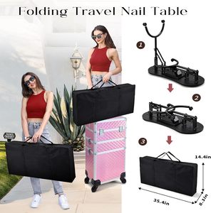 <span class=keywords><strong>Table</strong></span> à Ongles Portable avec Aspirateur à Poussière, <span class=keywords><strong>Table</strong></span> de <span class=keywords><strong>Manucure</strong></span> Roulante <span class=keywords><strong>Pliable</strong></span> avec Repose-Mains de <span class=keywords><strong>Manucure</strong></span>, Organiseur et Sac de Transport - Product Image 3
