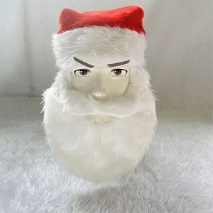 Ensemble de costume de Père Noël de luxe de haute qualité, perruque, barbe, chapeau et lunettes de Père Noël blancs pour fête costumée, style LED - Product Image 1