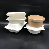 Récipient de restauration rapide multifonction écologique jetable bagasse emballage alimentaire boîte à emporter micro-ondes biodégradable