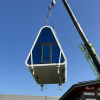 Maison triangulaire préfabriquée de luxe petite maison modulaire à capsule avec double couche à vendre