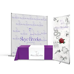 Pop Bundle Portable Retractable Banner Backdrop Runner 8x10ft Trade Show Package Roll up Aluminum Alloy Business Bundle - Product Image 1