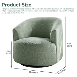 Poltrona Modulare Singola da Patio, Divano Chaise Longue per il Tempo Libero, <span class=keywords><strong>Sedia</strong></span> Girevole Moderna in Velluto <span class=keywords><strong>Blu</strong></span> con Struttura in Legno Massello per Soggiorno - Product Image 6