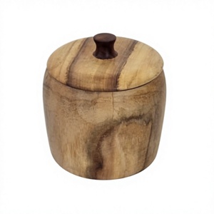 Premium Acacia Wood Classic Design 250mL Capacity Airtight <b>Kitchen</b> Canister <b>Storage</b> <b>Jar</b> <b>for</b> Coffee Tea Spices Handcrafted Wooden - Product Image 4