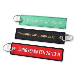 <b>Personalized</b> Printing Fabric Gifts Key Chain Sublimation Custom Design <b>Keychain</b> Woven Car Jet Tags - Product Image 1