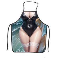 Tablier anti-salissure imperméable à l'eau imprimé en 3D facile à nettoyer Tablier de fête de cuisson design créatif drôle pour hommes et femmes