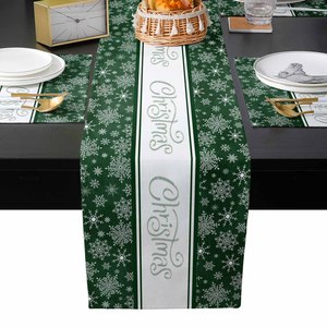 Anno nuovo fiocco di neve natale decorazione per la casa rosso Runner da tavolo di lusso in <span class=keywords><strong>cotone</strong></span> lino impermeabile Runner e Set di tappetini per la <span class=keywords><strong>cucina</strong></span> - Product Image 6