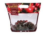 Sachet souple imprimé en gravure pour fruits, en PET/CPP, avec fermeture éclair et trou d'aération, logo personnalisé pour raisins, cerises, oranges