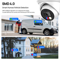 Caméra de sécurité IP Vikylin 4K 8MP CCD avec vision nocturne, alarme lumière rouge-bleue, PoE, couleur intégrale, double éclairage intelligent, audio bidirectionnel, type tourelle
