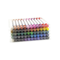 XIYUAN XY-109 Lot de 55 marqueurs artistiques scintillants à double pointe avec embouts pinceau et biseautés