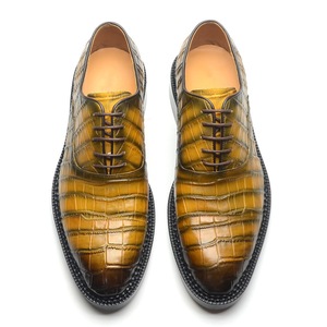 Oferta de Oficina: Zapatos Oxford de Piel Genuina de Alta Calidad para Hombre, con Punta Cuadrada, Antideslizantes, con Masaje y Desodorización, Última Moda - Product Image 2