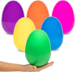 Оптовая продажа, пасхальные игрушки, подарочные декоративные пустые наполняемые гигантские большие 7-дюймовые пластиковые пасхальные яйца для охоты за пасхальными яйцами