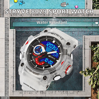 STRYVE S8029 Dernière Montre Sportive de Luxe pour Homme, Affichage Analogique-Numérique, Étanche 5 ATM, Chronographe, Alarme, Date Automatique, Grand Cadran en Verre